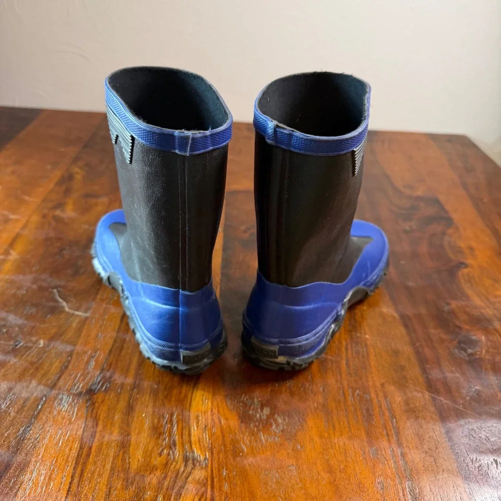 Muck Boot Company Hale Kids Black Blue Waterproof Rain Boots Size 13 US